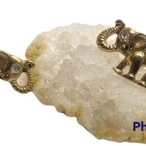 Antiquity styled elephant boho earrings w‎ crystal eyes